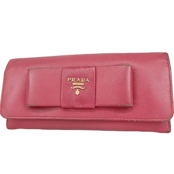 437094H V Prada Wallet Long Safiano Pink Leather - Picture 1 of 13